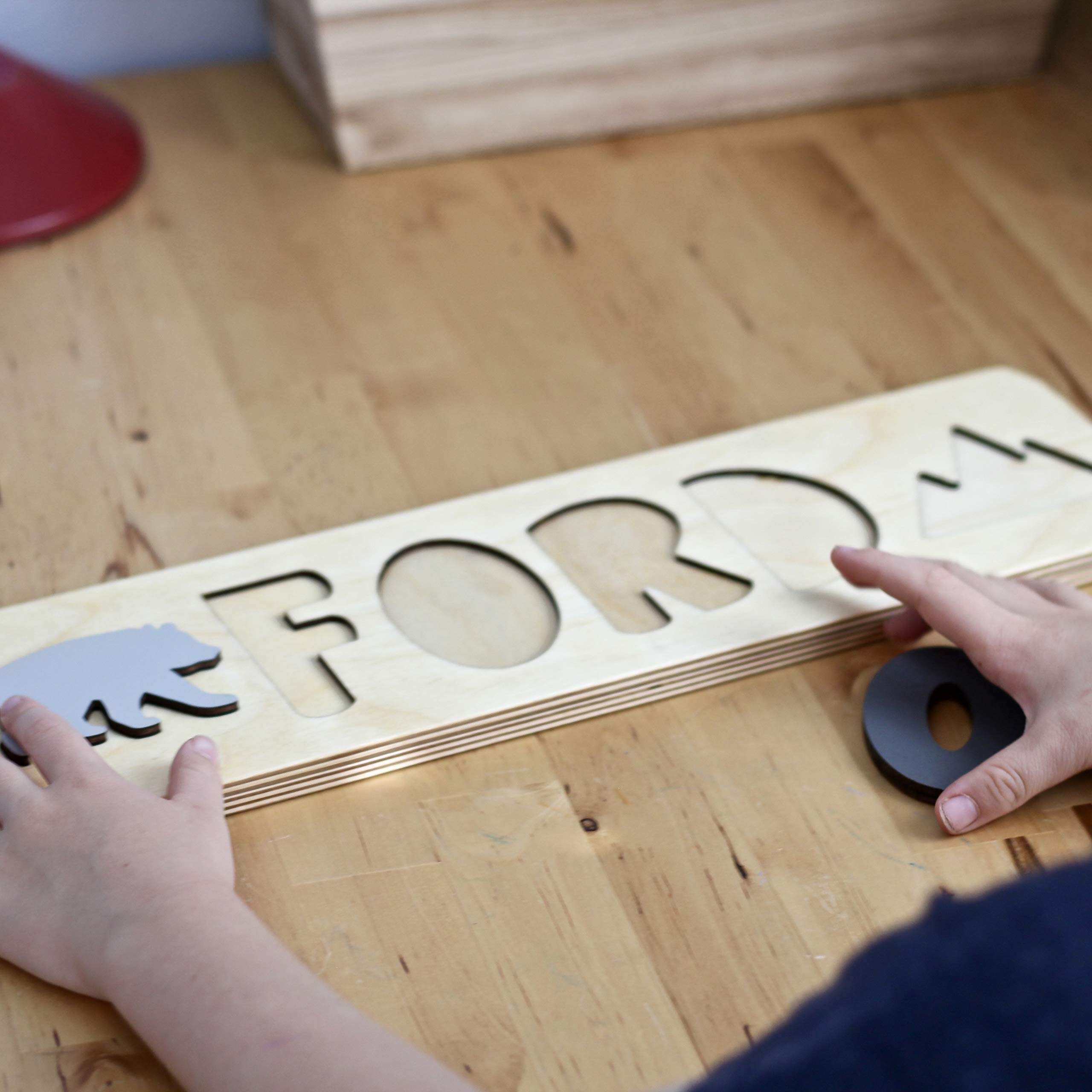 **Personalized Wooden Name Puzzle for Kids - Handmade in USA by Bloom Owl - Custom Baby Gift for Boys & Girls - Montessori Learning Toy - Perfect for Christmas, First Birthday & Educational Play**