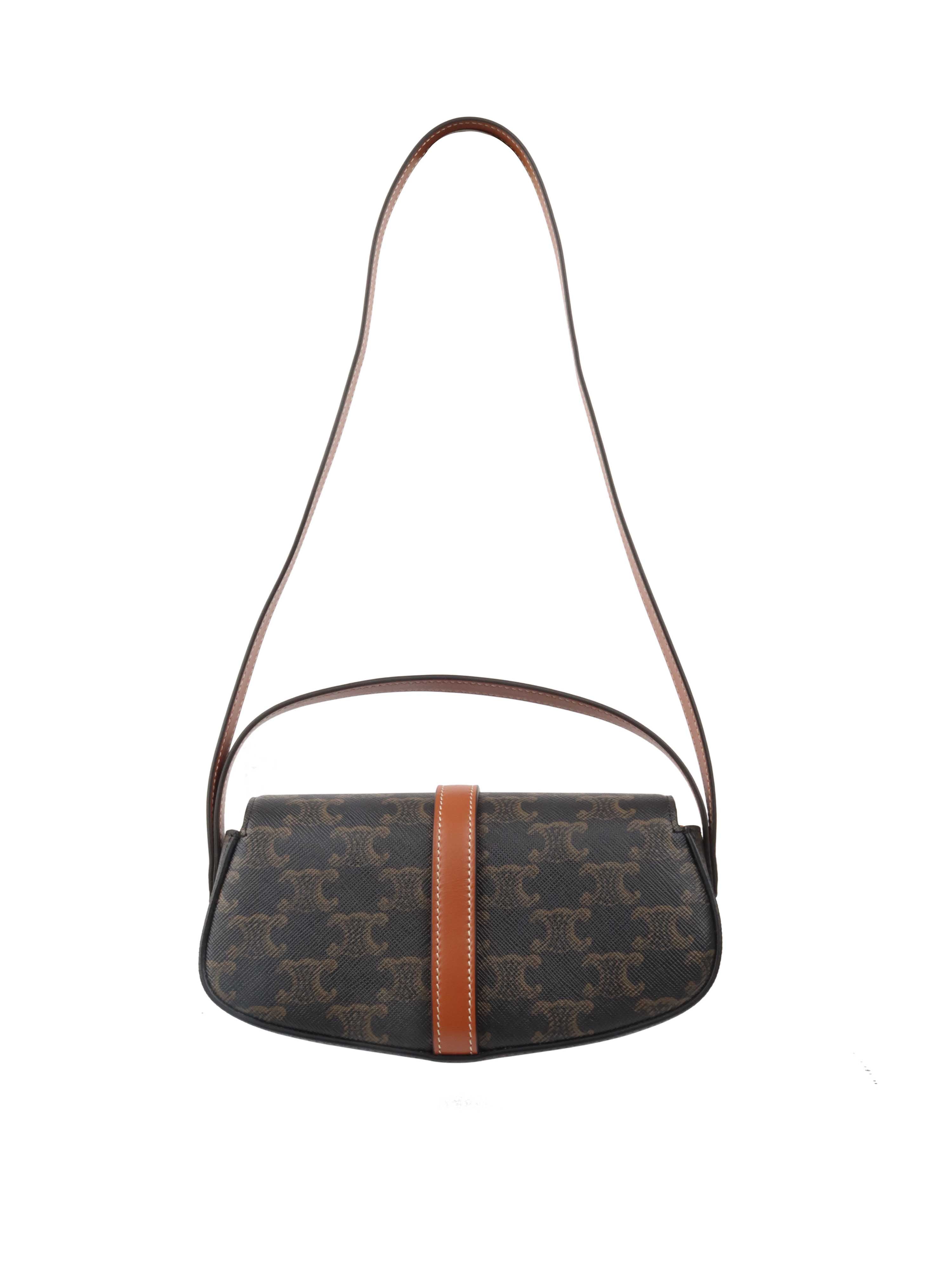 Celine Triomphe Canvas Clutch with Strap - Elegant Crossbody Bag for Women | Perfect for Evening Events, Parties & Date Nights