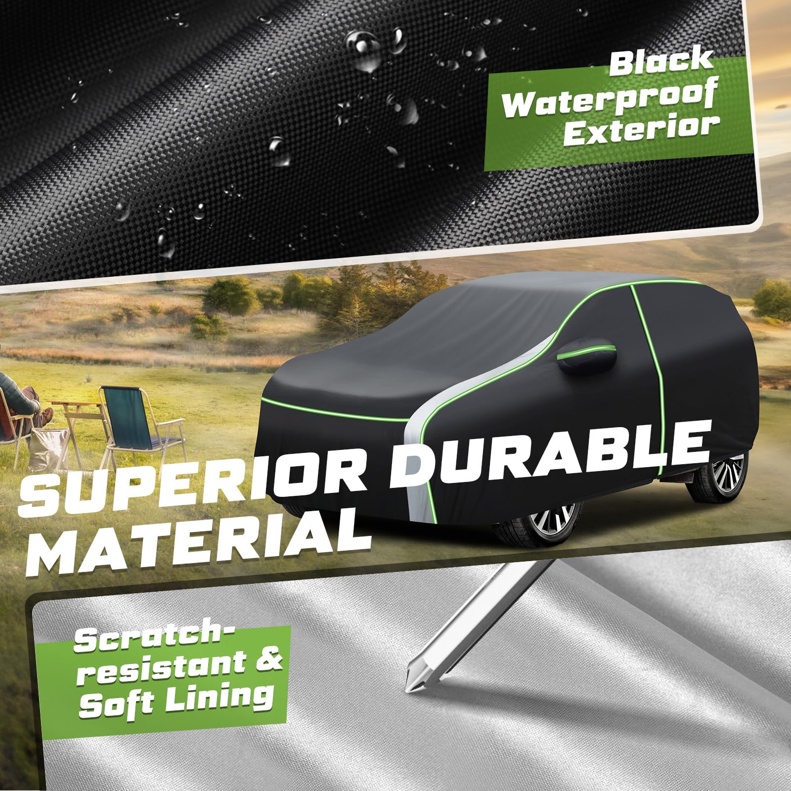 Mixsuper All-Weather Waterproof Car Cover for Mazda CX-30 (2020-2025) | Outdoor Full Protection Cover with Zipper Door & Reflective Strips | Perfect for Parking, Travel & Extreme Weather Protection