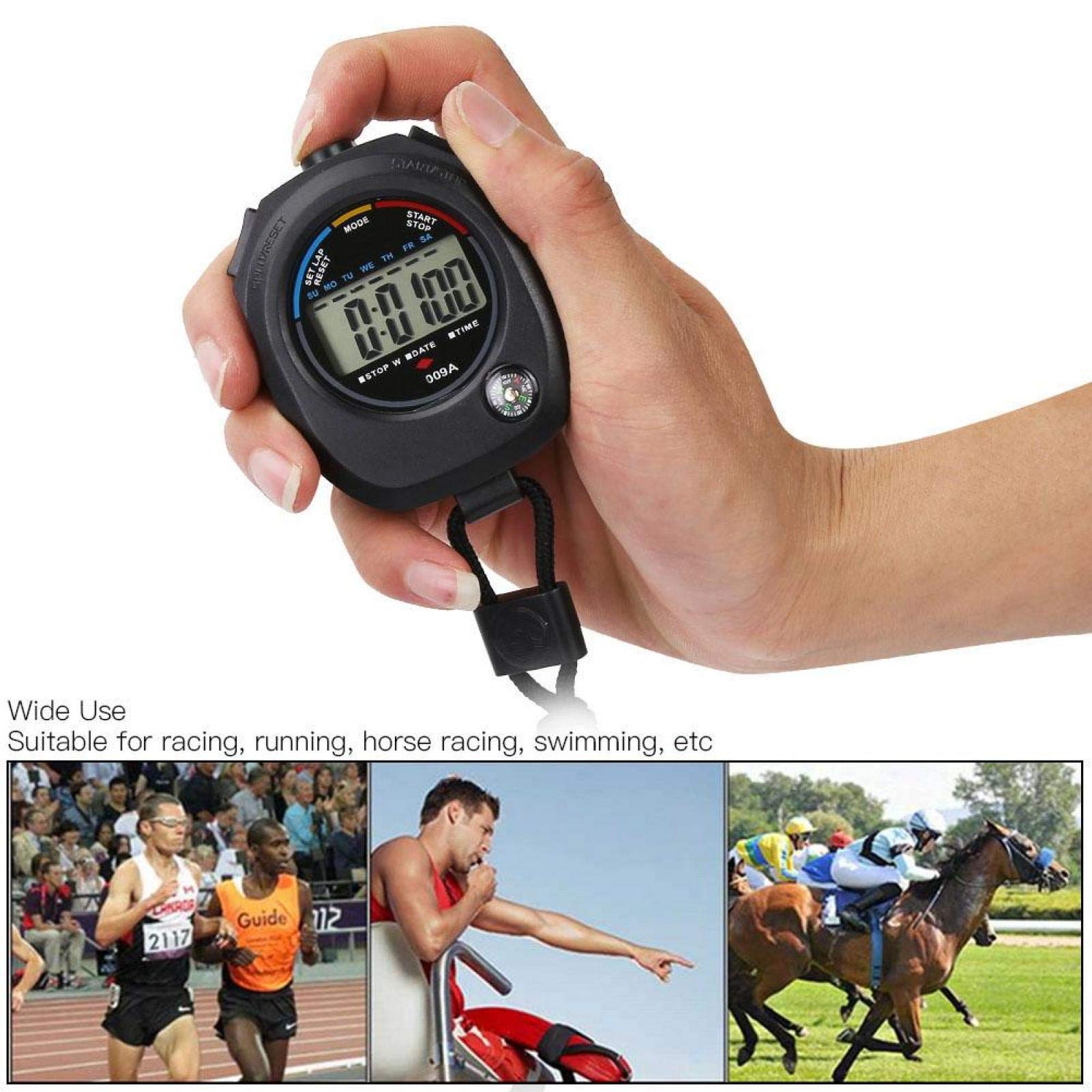 EVTSCAN Multi-Function Digital Stopwatch Timer - 2 Pack LCD Sports Stopwatch with Lap/Split Time for Running, Swimming, Racing & Training | Perfect for Coaches, Athletes & Gym Workouts