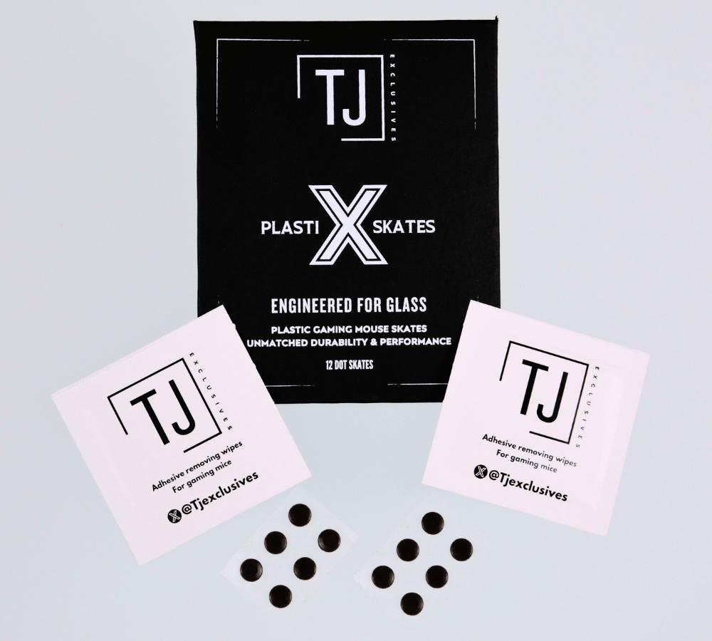 TJ Exclusives PlastiX Skates Dots - Non-Slip Furniture Pads for Hardwood Floors & Tile - Protect Floors from Scratches (Set of 20) - Perfect for Chairs, Tables & Sofas