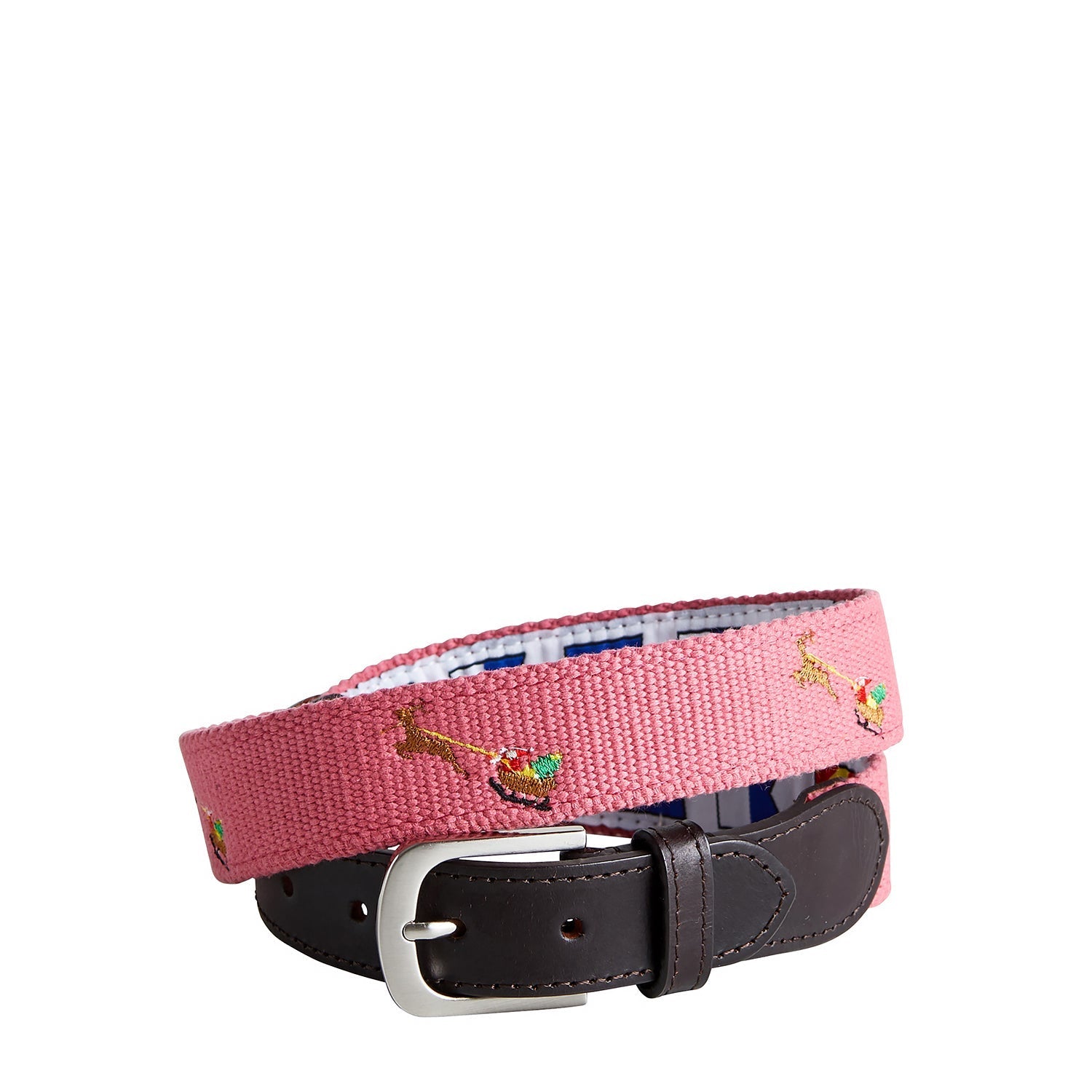 Hurricane Red Bowsprit Belt with Santa Sleigh Embroidery - Stylish Christmas Accessory for Holiday Outfits and Festive Parties