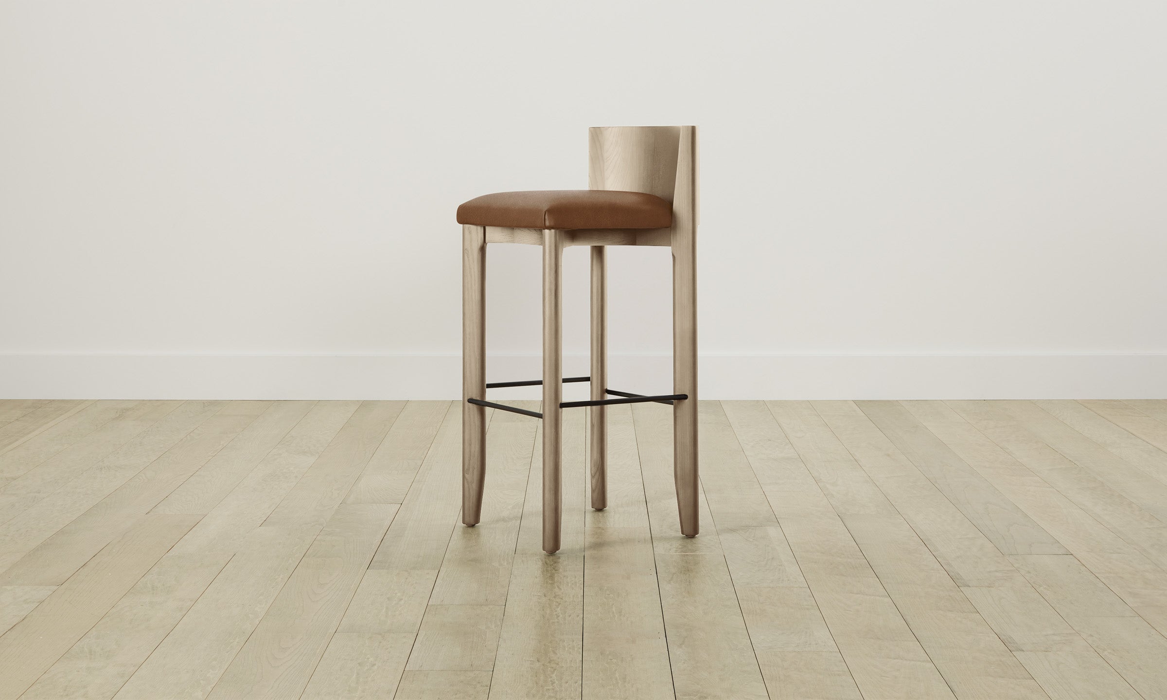 Premium Tuscan Leather Cognac Bar & Counter Stool - The Delancey - Modern Kitchen Island & Home Bar Seating for Dining & Entertaining