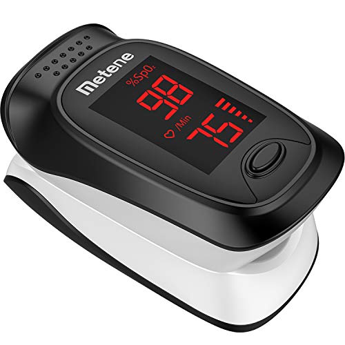 Metene Fingertip Pulse Oximeter - Accurate Blood Oxygen Saturation (SpO2) and Heart Rate Monitor for Adults & Kids - Portable Oxygen Meter for Home Use, Sports, Travel & Health Monitoring