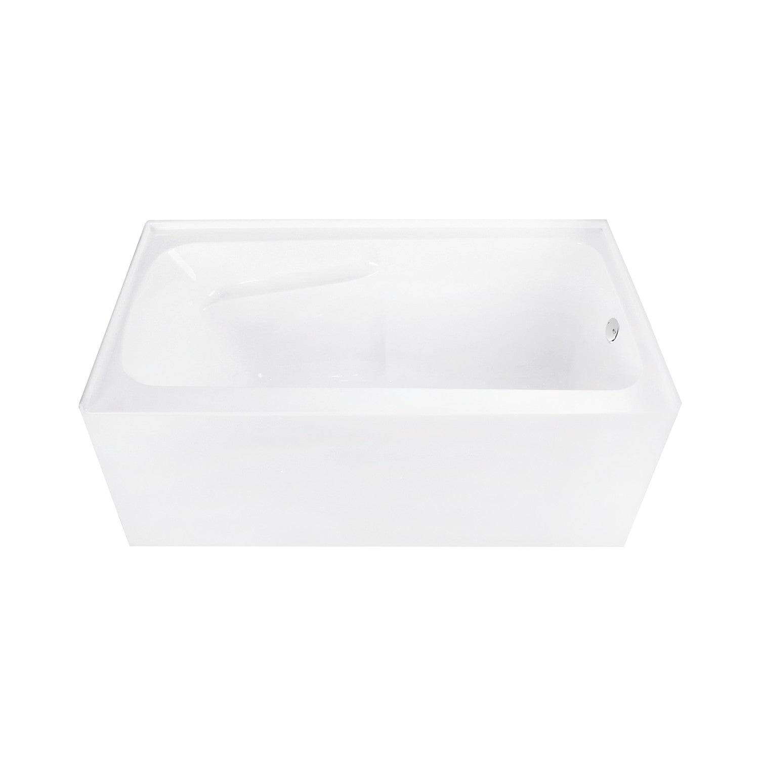 Aqua Eden 54 Inch Acrylic Rectangular 3-Wall Alcove Bathtub with Armrests - Right Hand Drain, Glossy White/Polished Chrome - Perfect for Modern Bathroom Renovations & Spa-Like Relaxation