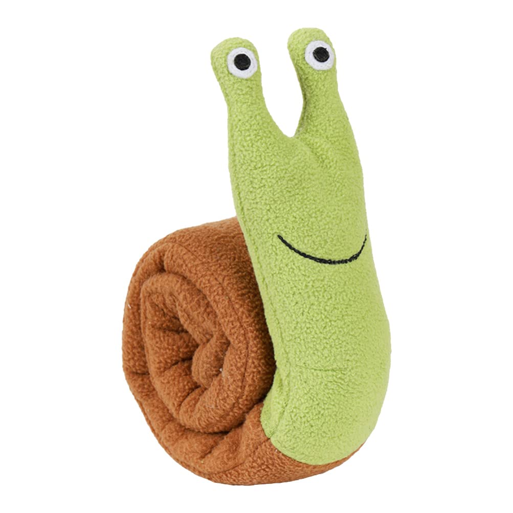UKCOCO Squeaky Plush Dog Chew Toys for Puppies - Interactive Snail-Shaped Molar Chew Toy with Squeeze Sound for Teeth Cleaning & Training - Perfect for Playtime, Boredom Relief & Dental Health