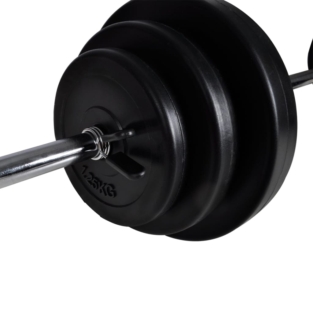 vidaXL Barbell Squat Rack with Olympic Barbell & Dumbbell Set - 30.5 kg Home Gym Equipment for Strength Training & Weight Lifting Workouts