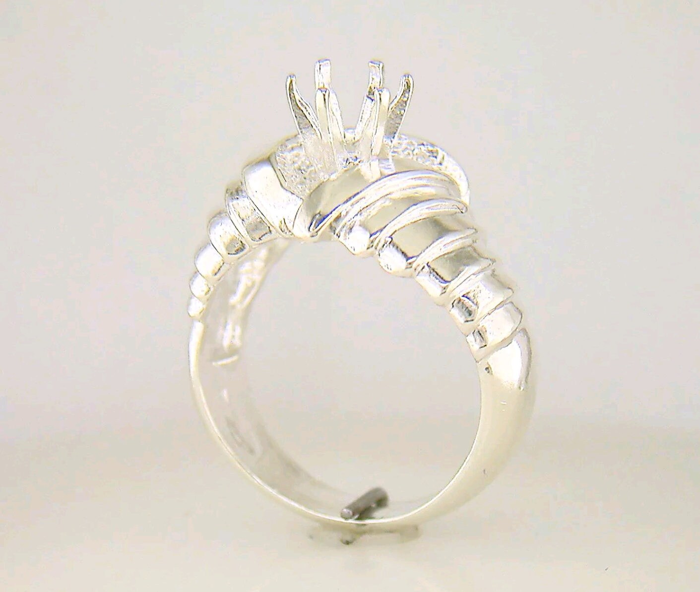 Solid Sterling Silver or 14kt Gold 6mm Round Deep Vee Fashion Pre-Notched Blank Ring - Size 7 (Setting 163 417/143 417) - Perfect for Everyday Wear, Gift Giving & Jewelry Making