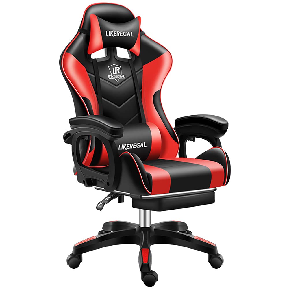 Ergonomic Gaming Chair - Reclining Office Computer Chair with High Back Support, Swivel & Space Capsule Design for Home & Work (Black) - Perfect for Long Gaming Sessions, Work from Home & Office Use
