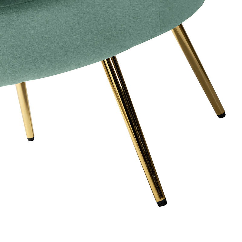 Evelia Velvet Scalloped Barrel Chair - Luxurious Velvet Accent Chair with Curved Back for Living Room, Bedroom & Office - Perfect for Reading Nook, Lounge Area or Home Decor