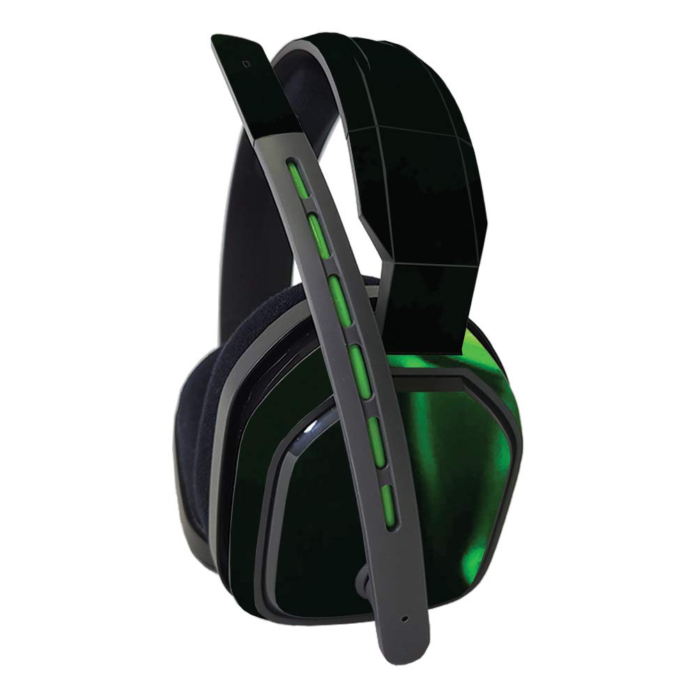 MightySkins Vinyl Decal Wrap Cover for Astro A10 Headset - Green Flames Design | Protective & Durable Skin | Easy to Apply & Remove | Made in USA | Perfect for Gaming, Streaming & Customizing Your Headset