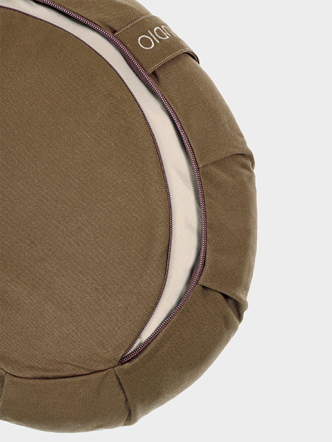 Organic Buckwheat Zafu Meditation Cushion - Crescent Shape Yoga Pillow for Meditation, Yoga & Zen Practice - Perfect for Home Studio, Yoga Class & Mindfulness Retreats