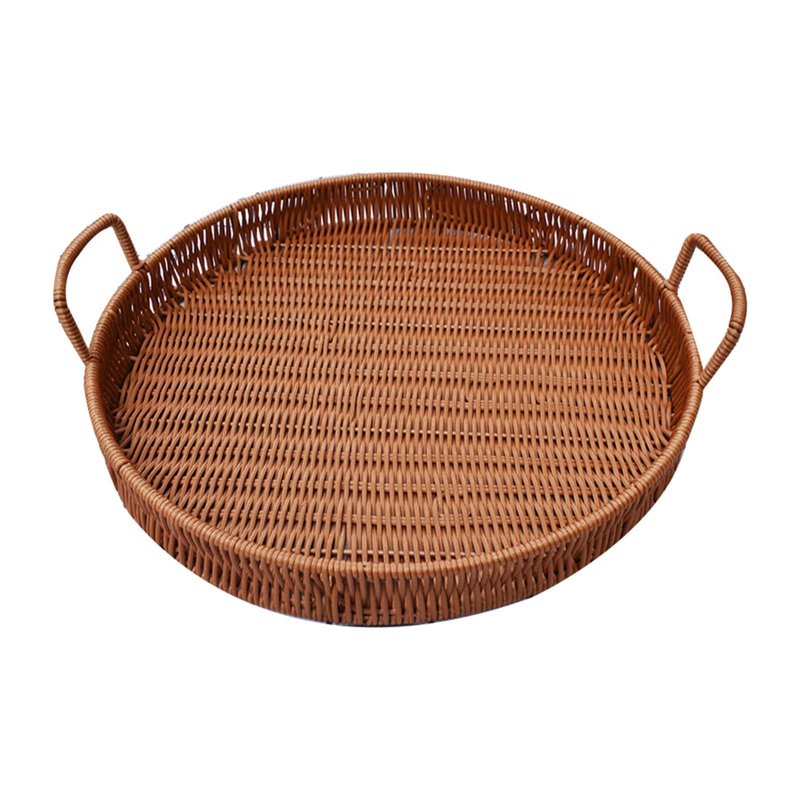 Bothyi Handmade Wooden Storage Tray - 20cm x 4cm Food Container for Snacks, Bread & Fruits | Kitchen & Living Room Organizer | Perfect for Coffee Table, Cabinet & Dining Table Decor