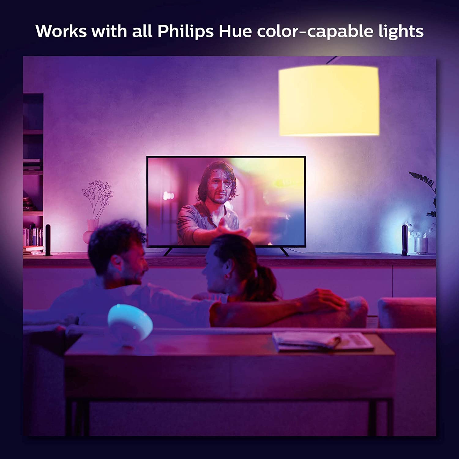 Philips Hue Gradient LED LightStrip 55-inch - Smart TV Backlight Sync with Music & Games | Requires Hue Hub & Sync Box (Certified Renewed) - Perfect for Home Theater, Gaming Setup & Party Lighting