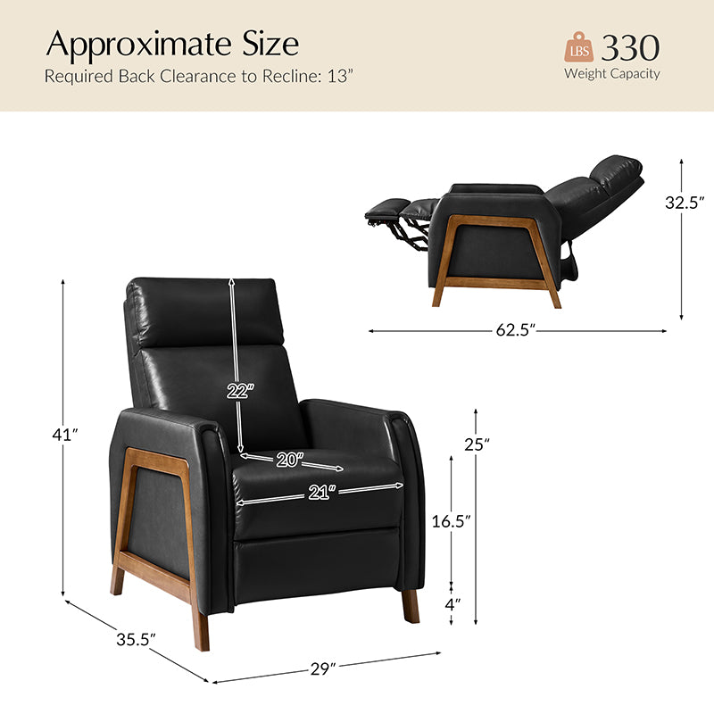 Linzy Genuine Leather Power Recliner Chair - Electric Lift Reclining Sofa for Living Room, Home Theater & Office Comfort (Brown)