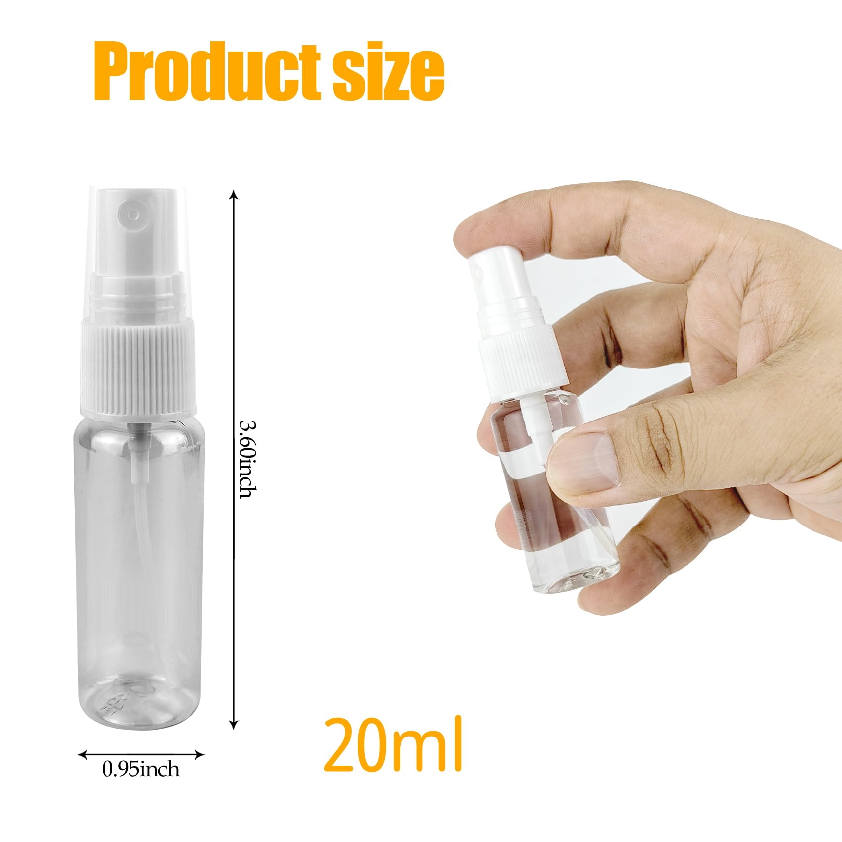 3 Pack 0.7 oz (20ml) Travel Size Fine Mist Spray Bottles - Refillable Empty Bottles for Perfume, Hair Care, Essential Oils & Skincare - Perfect for Travel, Gym & Home Use