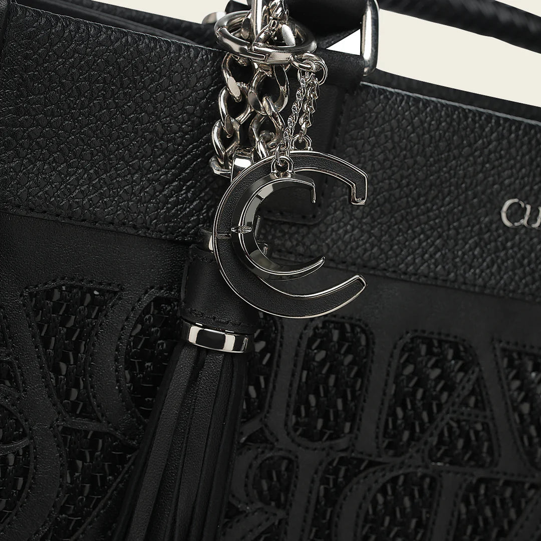 Stylish Black Leather Tote Bag for Women - BOD2MRS Cuadra Fashion Handbag - Perfect for Work, Travel & Everyday Use