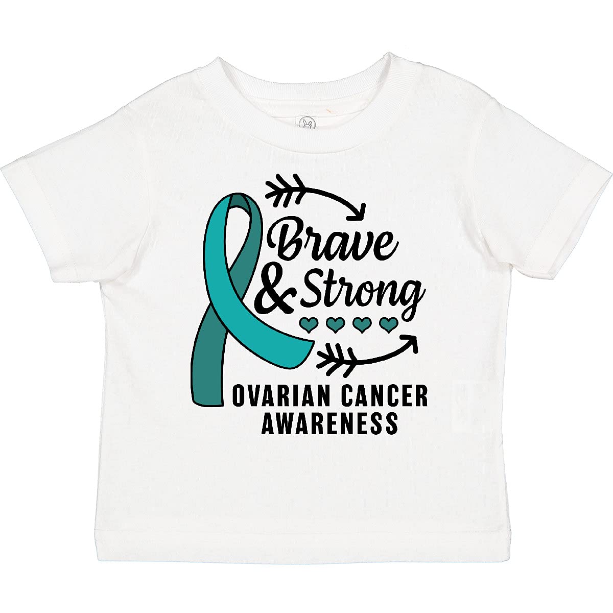 Ovarian Cancer Awareness Toddler T-Shirt - Brave & Strong Design for Kids