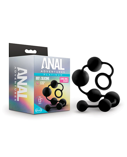 Premium Anal Adventure Platinum Silicone Large Anal Beads for Adults - Black | Sensual Play, Couples Intimacy & Solo Exploration