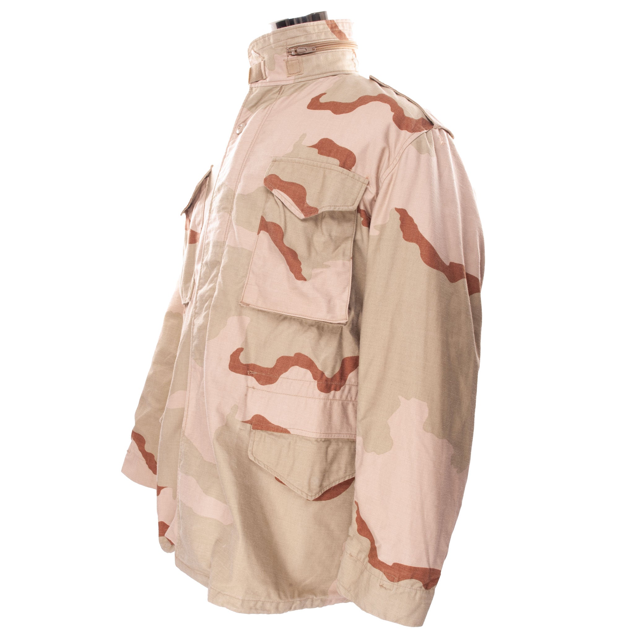 Vintage US Army M65 Field Jacket - Desert Camo (1989) - Size Small Long - Military Surplus Outerwear for Hiking, Camping & Outdoor Adventures