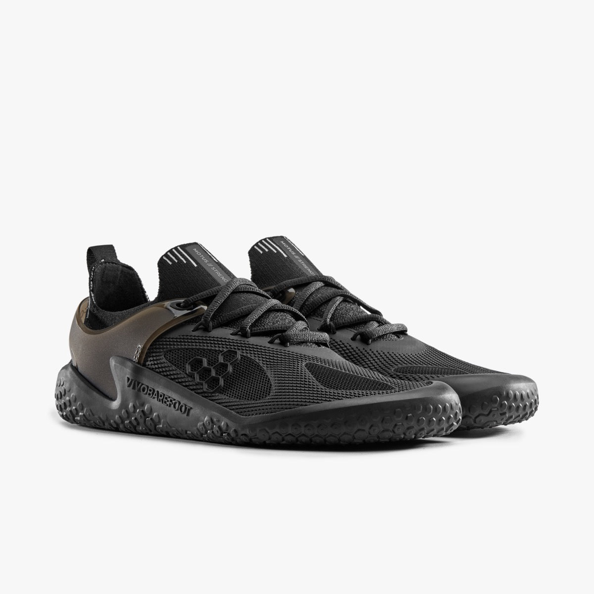 Vivobarefoot Men's Motus Strength Barefoot Shoes in Obsidian - Lightweight & Flexible for Gym, Running & Cross Training