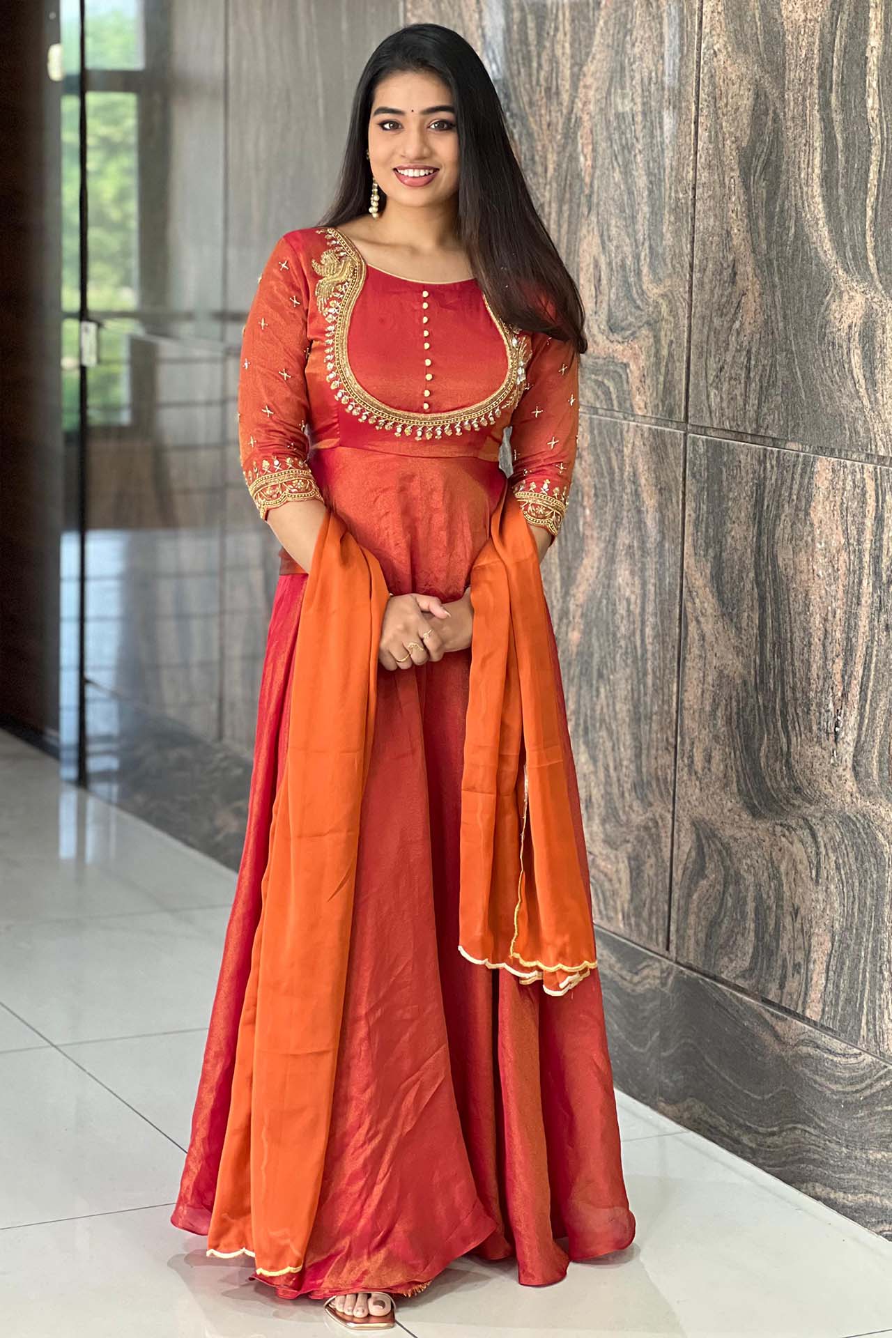 DD483 Nisha Designer Wear Anarkali - Elegant Indian Kurti for Women | Perfect for Festivals, Weddings & Special Occasions