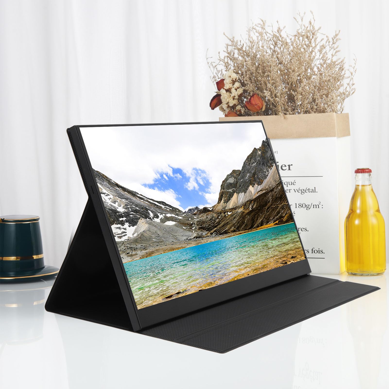 Yoidesu 17.3 Inch Portable Gaming Monitor - 2.5K FHD 165Hz Touchscreen USB-C External Display with HDR, Ultra-Thin 4mm Bezel & Protective Case - Perfect for Travel, Work, and Multi-Screen Gaming Setup