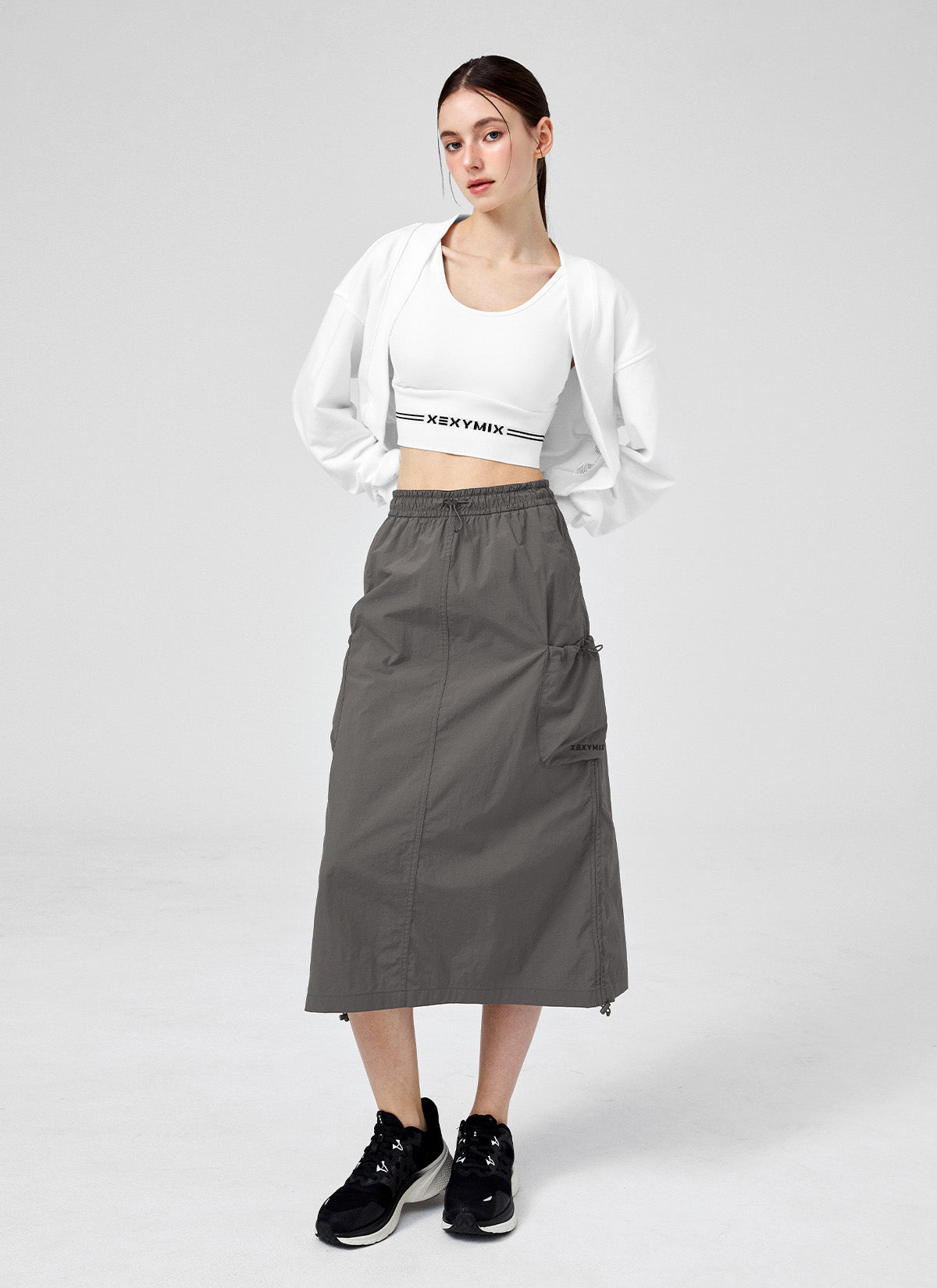 Comfortable Utility Cargo Long Skirts for Women - Stretchable Casual Maxi Skirt with Pockets for Hiking, Travel & Everyday Wear