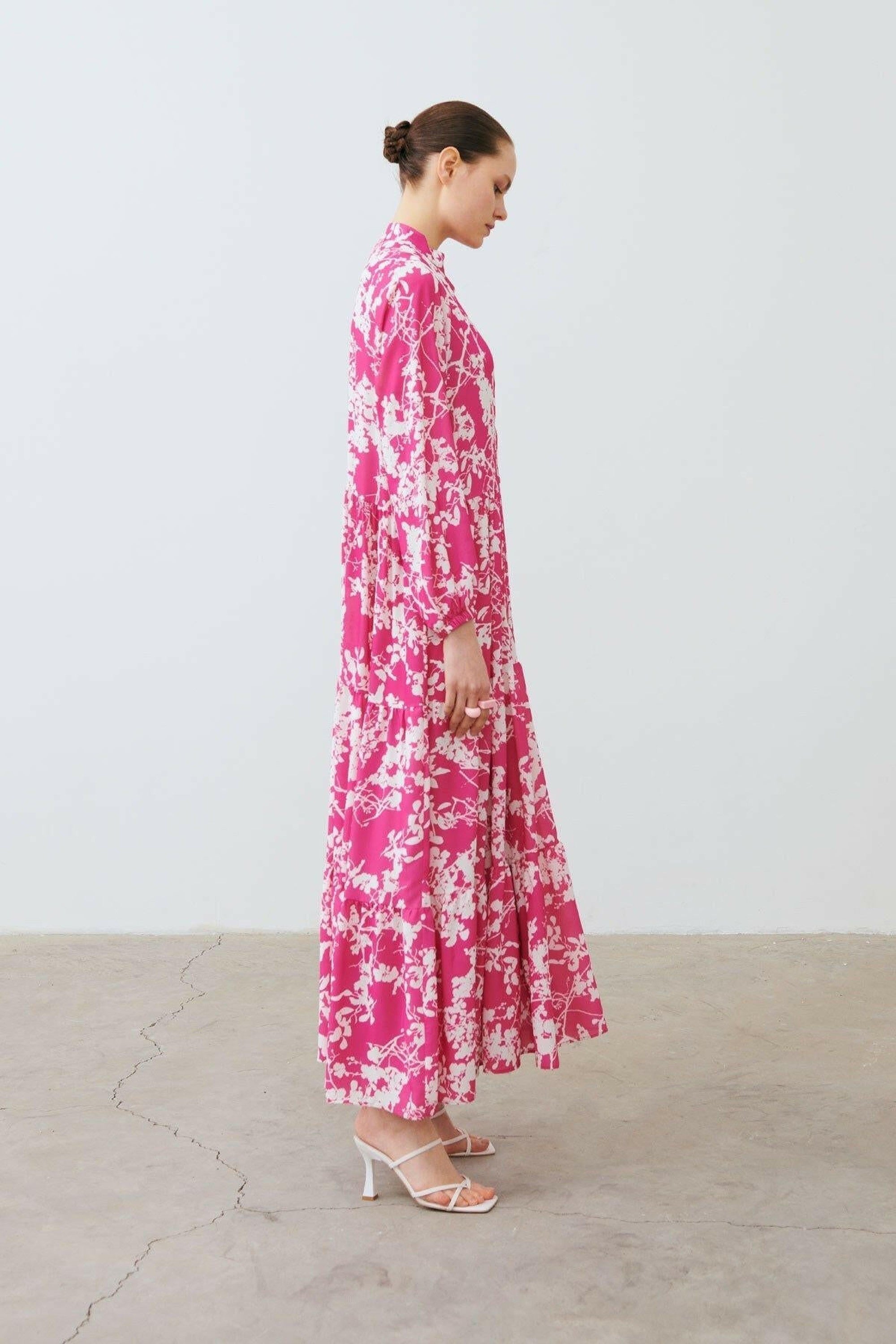 Polly Floral Maxi Dress for Women - Light Pink Summer Boho Dress for Beach, Vacation & Special Occasions