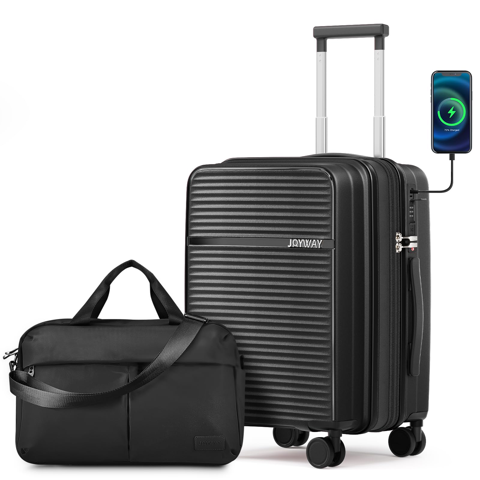 Joyway 20 Inch Expandable Carry-On Luggage - Airline Approved Hardshell Spinner Suitcase with TSA Lock & USB Charging Port - Perfect for Business Travel & Weekend Getaways