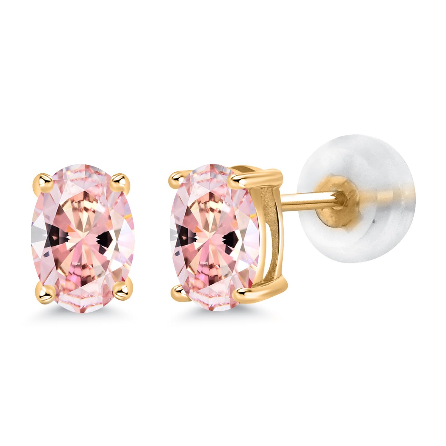 14K Gold Gemstone Birthstone Oval Stud Earrings for Women & Men | 6x4mm Oval Cut | Fine Jewelry Gifts for Mom, Wife, Her | Perfect for Birthdays, Anniversaries & Special Occasions