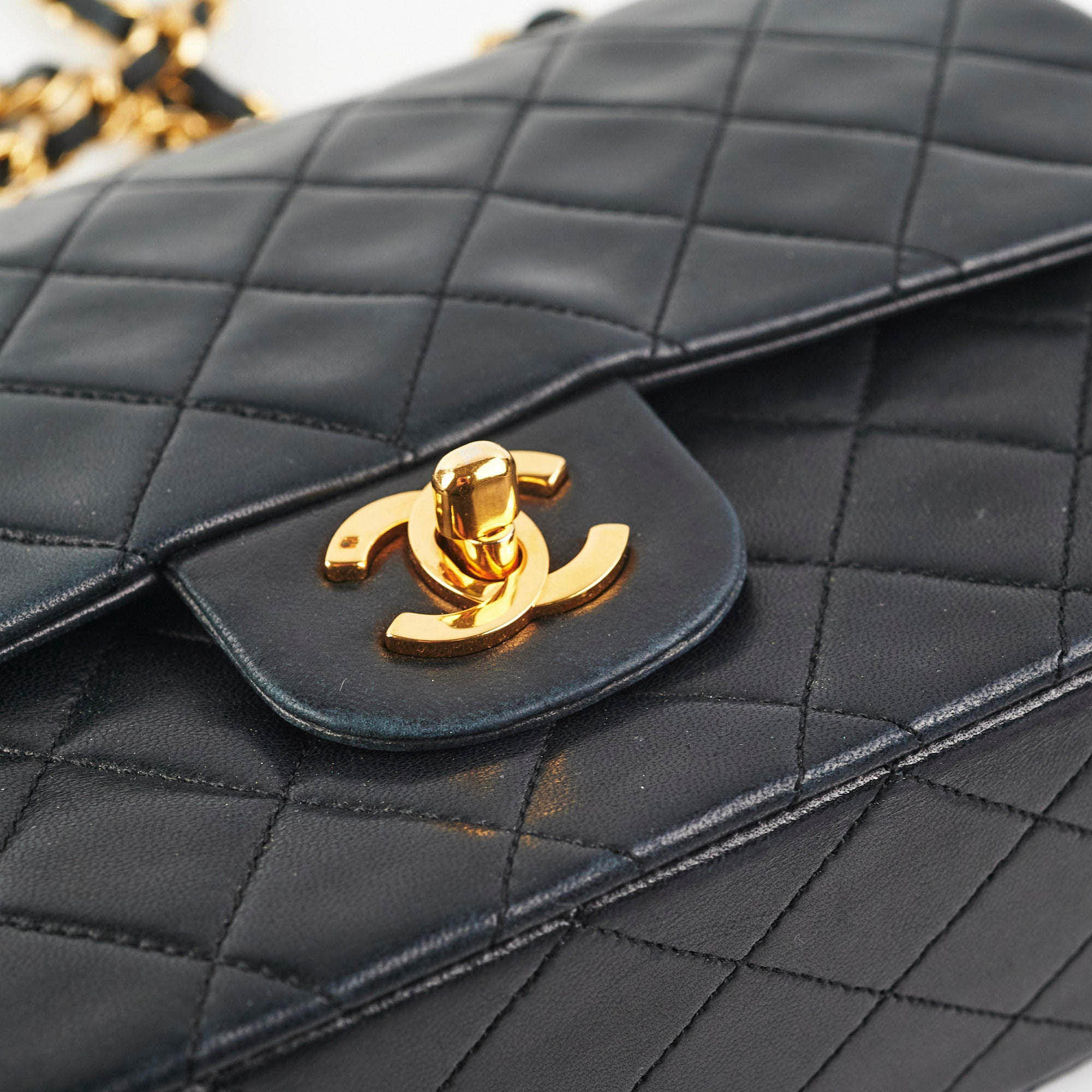 Vintage Chanel Quilted Lambskin Medium/Large Black Handbag with 24K Gold Hardware - Luxury Designer Purse for Women, Perfect for Evening Events & Special Occasions