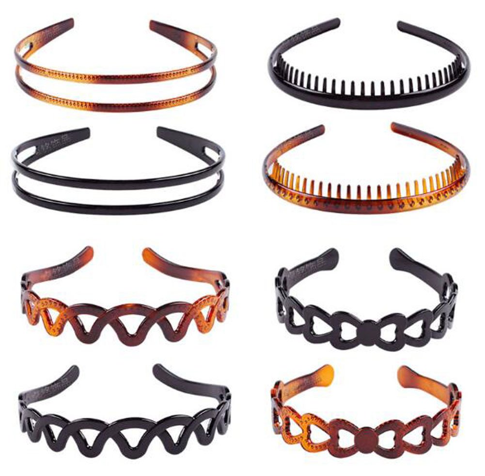 Suoirblss 8PCS Plastic Hair Combs & Headbands Set - Durable Hair Accessories for Women & Men (Style01) - Perfect for Salon Styling, Home Use & Travel