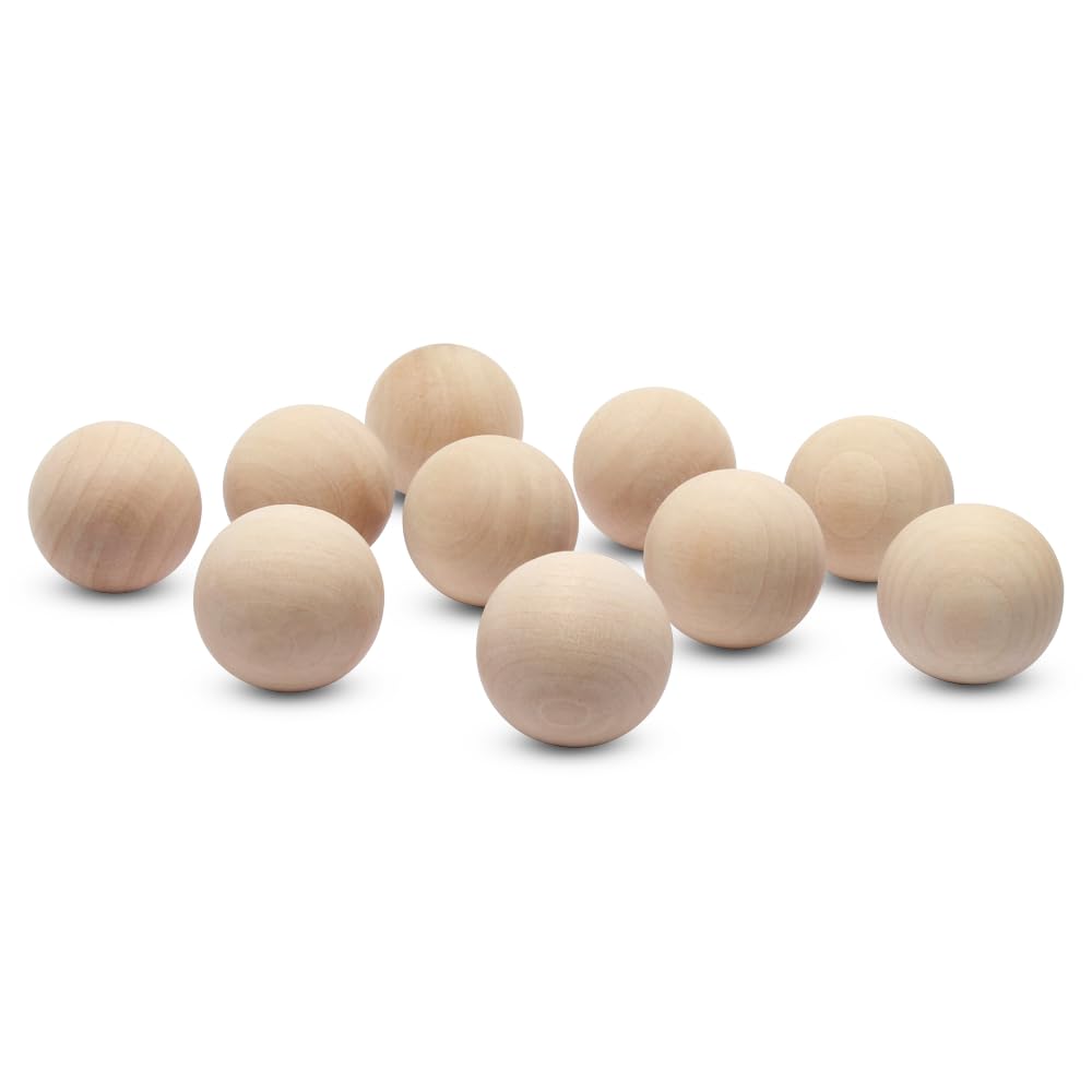 1-1/2 Inch Unfinished Hardwood Birch Wooden Round Balls - Pack of 25 DIY Craft Spheres for Woodworking, Home Decor, Holiday Ornaments & Kids Art Projects (1.5
