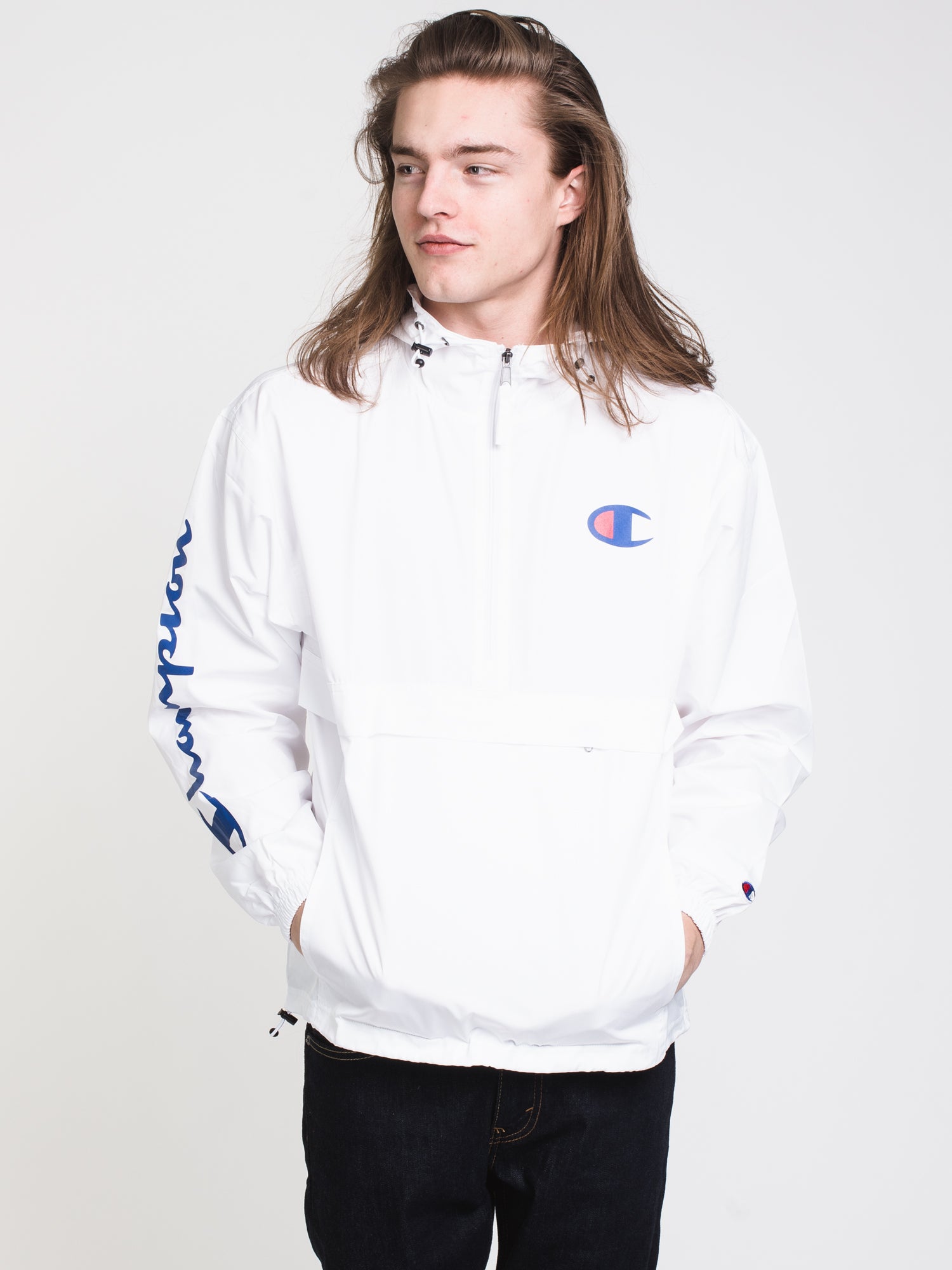 Champion Packable Logo Jacket - Lightweight Windbreaker for Men & Women | Perfect for Travel, Hiking & Outdoor Activities | Clearance Sale