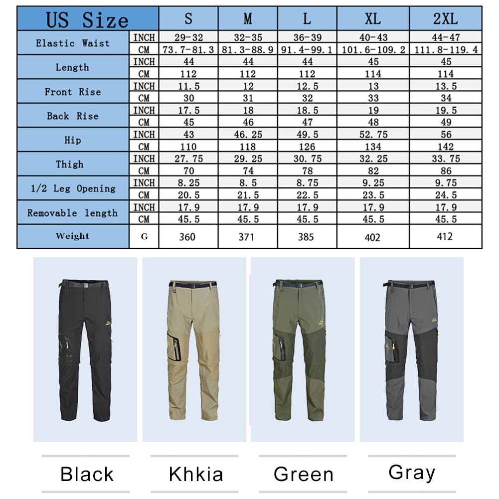 Men's Lightweight Quick-Dry Convertible Hiking Pants with Zip-Off Legs - Outdoor Cargo Pants for Hiking, Fishing & Casual Wear - Perfect for Adventure Travel & Everyday Use