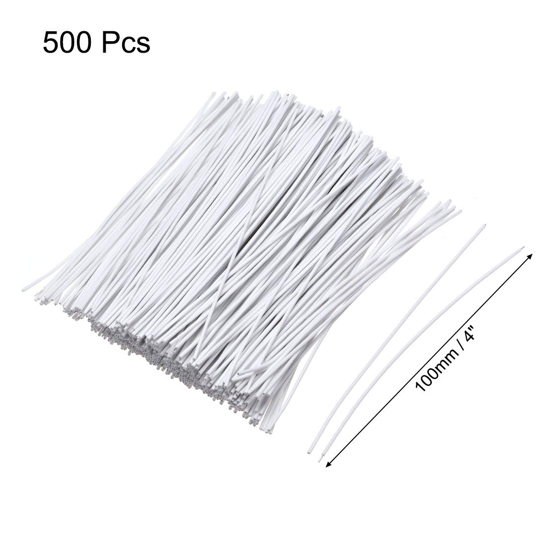 uxcell 100mm x 1mm Metallic Twist Ties - 500pcs Plastic White Cable Cord Organizers for Home Office, DIY Crafts & Electrical Wiring