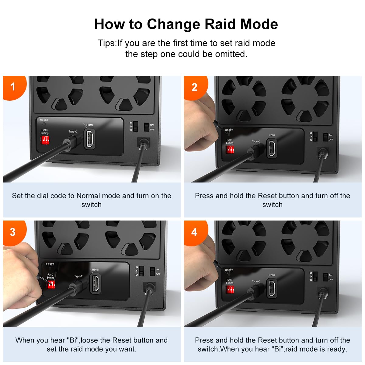 MAIWO 4 Bay USB 3.1 RAID Enclosure for 3.5