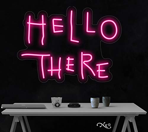 Hello There LED Neon Sign - Custom Made in USA - Perfect for Home Decor, Bars, and Party Lighting