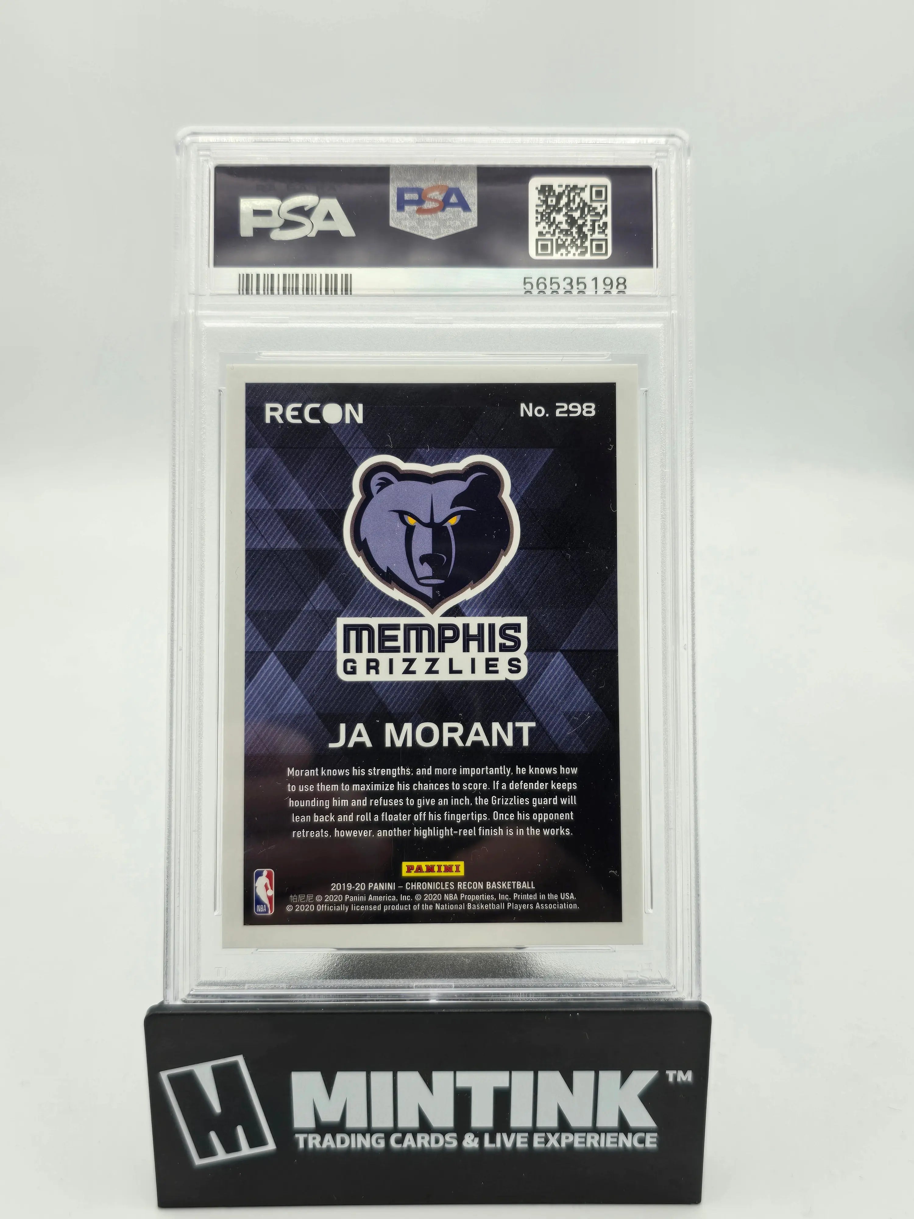 2019 Panini Chronicles Recon Ja Morant Rookie Card PSA 10 Gem Mint - Perfect for NBA Collectors, Sports Memorabilia Enthusiasts & Investment
