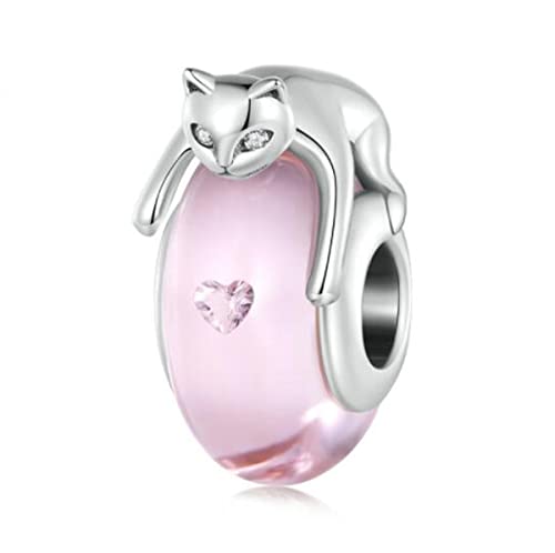 Pink Cat Glass Bead