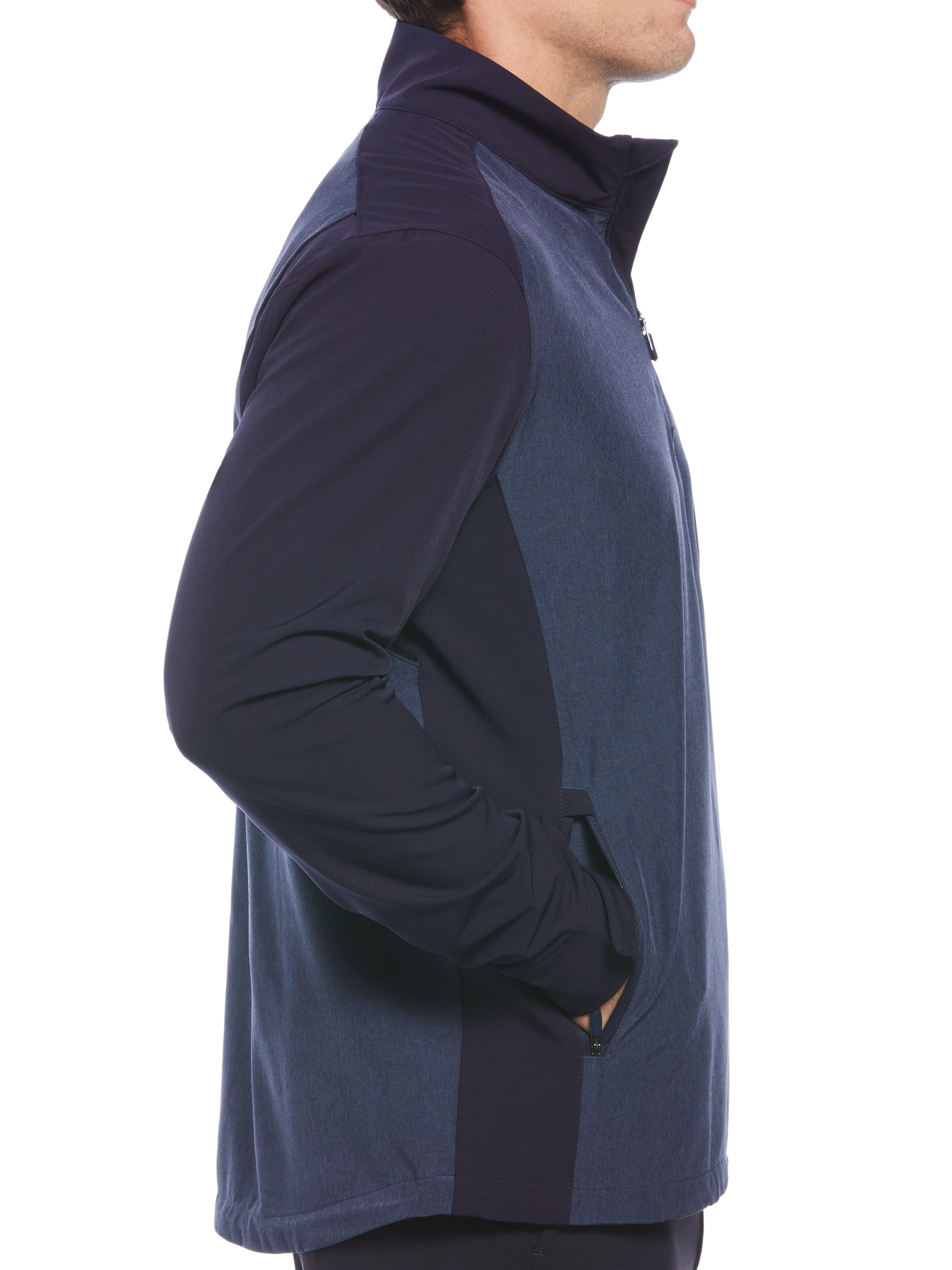 Men's Heathered Block Quarter Zip Golf Jacket - Lightweight & Breathable Performance Pullover for Golfing, Casual Wear & Outdoor Activities
