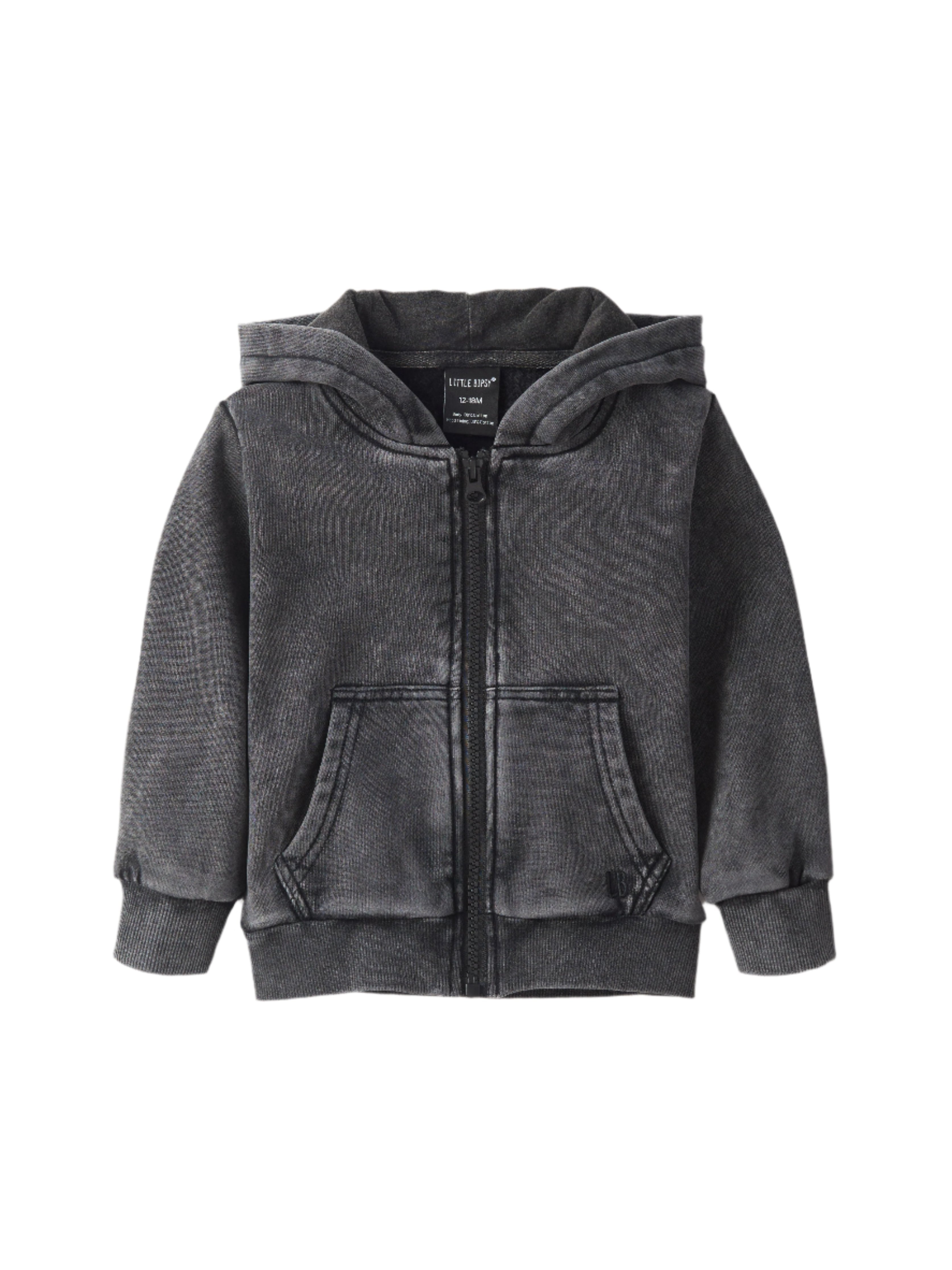 Acid Wash Zip Hoodie for Men & Women | Black Distressed Pullover Jacket | Streetwear Fashion, Casual Outfit, Gym Wear