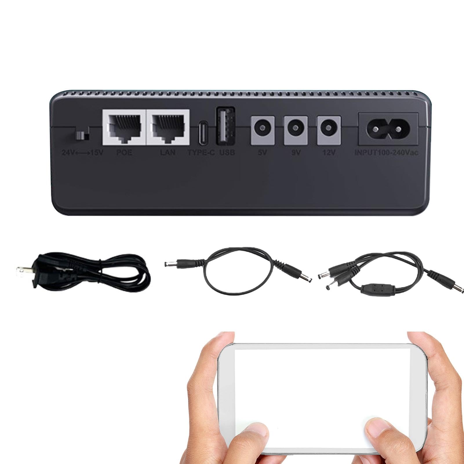 Krujecnt 10400mAh Backup Battery for WiFi Router & Camera - Compact Uninterruptible Power Supply (UPS) | Perfect for Home/Office Network Devices During Power Outages