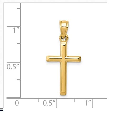 14K Yellow Gold Petite Cross Pendant Necklace for Women - 18