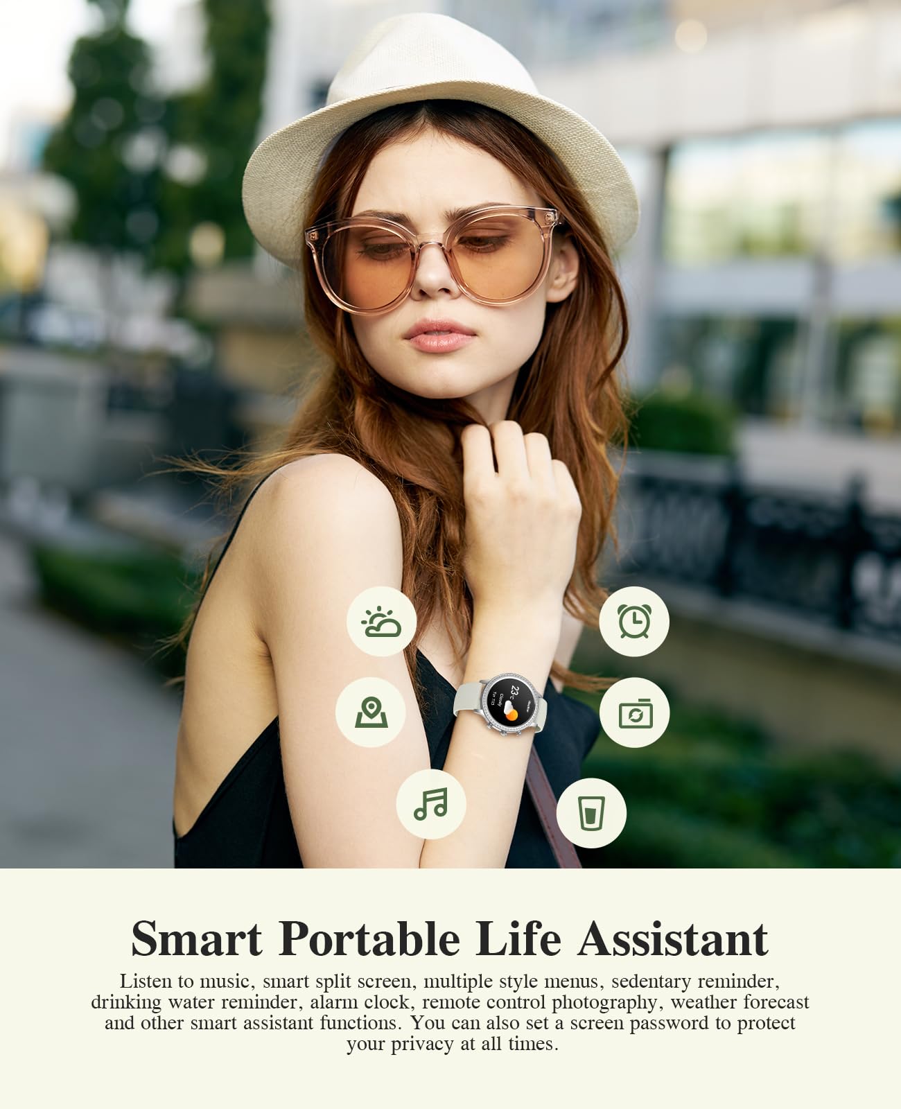 Luxury Smart Watch for Women with Diamonds - 1.32