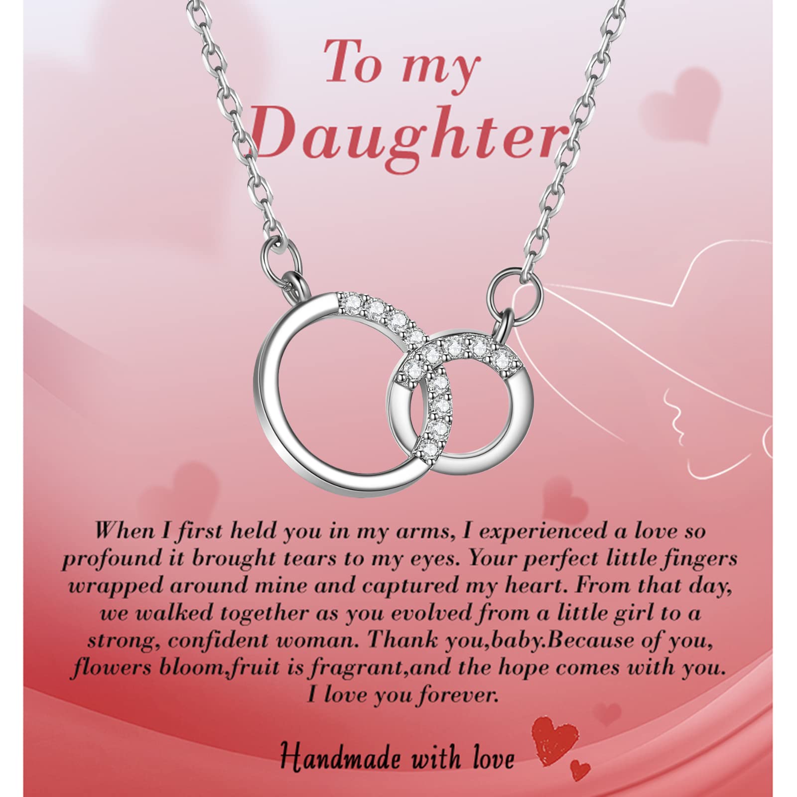Mother Daughter Necklace Set - Sterling Silver Graduation Gift for Teen Girls from Mom & Dad | Birthday, Christmas Jewelry Present for Women | Perfect for Special Occasions & Everyday Wear