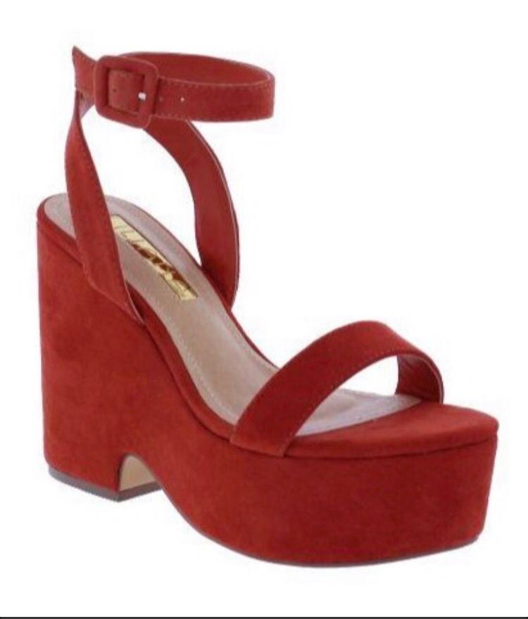 Katia Women's Orange Wedge Heels - Comfortable Chunky Block Heel Sandals for Summer, Parties & Casual Outfits