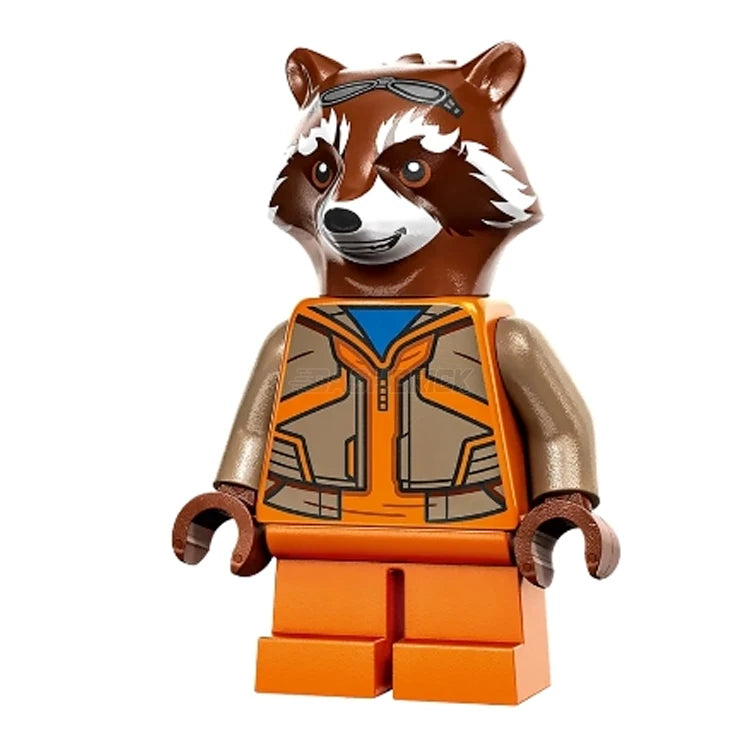 LEGO Minifigure Rocket Raccoon Orange & Dark Tan Outfit - Avengers Guardians of The Galaxy Collectible Toy (2023) | MARVEL Superhero Building Blocks for Kids & Adult Collectors | Perfect for Display, Gifts & Play Scenes