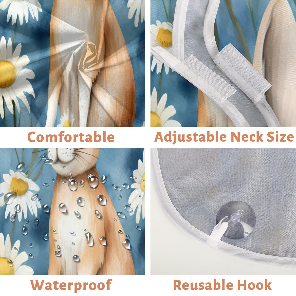 Cute Rabbit Beard Shaving Bib for Men & Women - Waterproof Hair Dye Apron, Makeup Cape & Barber Accessories - Perfect for Beard Trimming, Haircut, Salon & Home Use - Great Gift for Barbers & Stylists